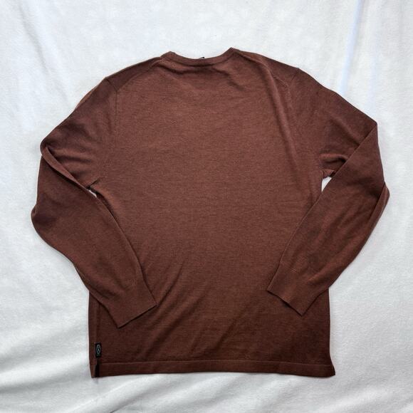 New Todd Snyder Mens Long Sleeve 100% Cashmere Crewneck Pocket Camel Brown Large - Picture 5 of 9